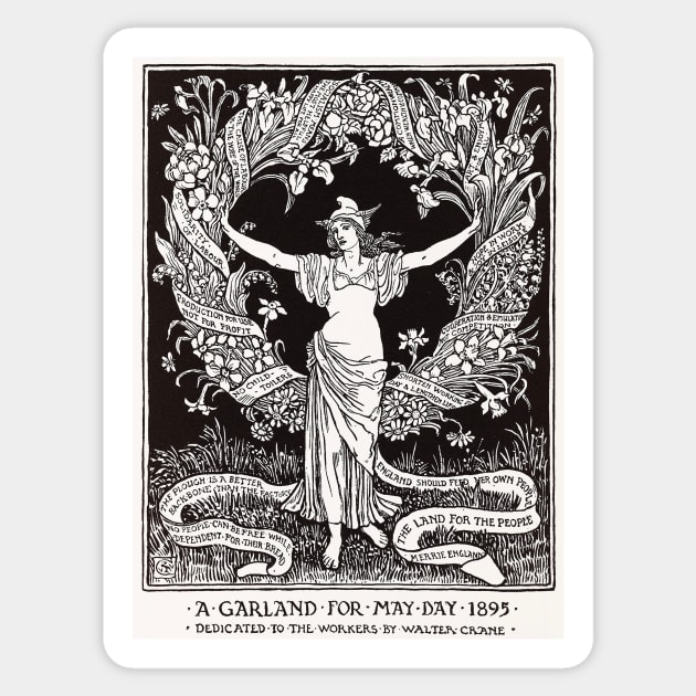 A Garland for May, 1895 Sticker by WAITE-SMITH VINTAGE ART